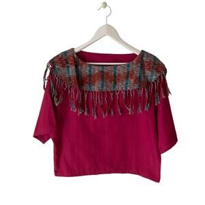 Southern Colors Vintage Cotton Fringe Top Size Small